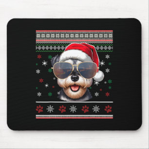 Alfombrilla De Ratón Suéter Feo X-mas Santa Schnauzer Miniatura Perro C