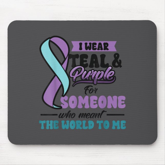 Alfombrilla De Ratón Suicide Prevention Wear Teal Purple Someone Meant  (Frente)
