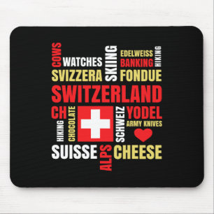 Alfombrilla De Ratón Suiza Alpes Vacas Fondue Queso Esquí Suizo L