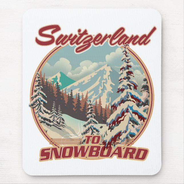 Alfombrilla De Ratón Suiza para hacer snowboard (Frente)