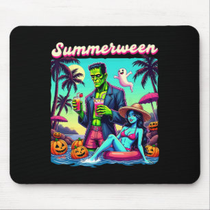 Alfombrilla De Ratón Summerween Summer Halloween Zombie Frankenstein Bo