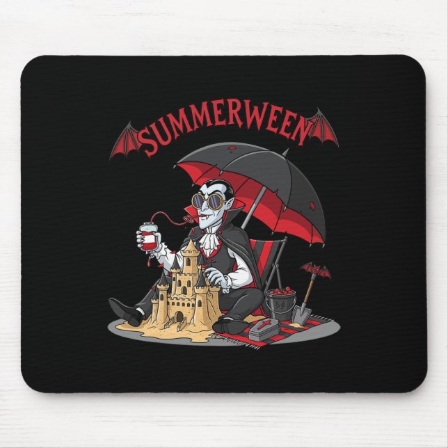 Alfombrilla De Ratón Summerween Vampire Beach Dracula Sandcastle Gothic (Frente)
