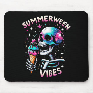 Alfombrilla De Ratón Summerween Vibes Skeleton Ice Cream Summer Hallowe