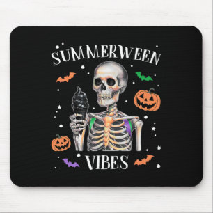 Alfombrilla De Ratón Summerween Vibes Skeleton Summer Halloween