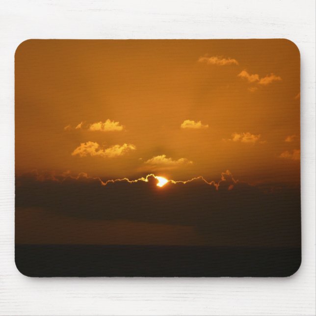 Alfombrilla De Ratón Sun Behind Clouds I Naranja Sunset Photo (Frente)