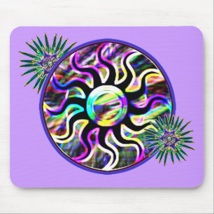 Alfombrilla De Ratón Sun psicodélico y luna Mousepad