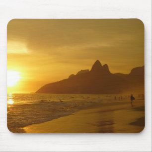Alfombrilla De Ratón Sun Set en la playa de Ipanema Brasil