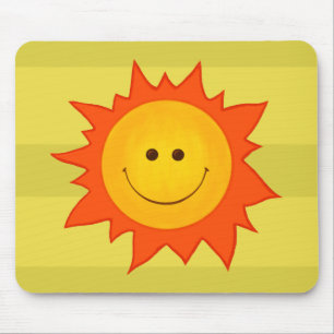 Alfombrilla De Ratón Sun sonriente feliz