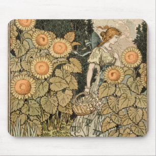 Alfombrilla De Ratón Sunflower Art Nouveau Garden Grasset Mujer