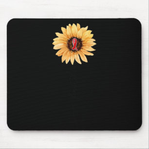 Alfombrilla De Ratón Sunflower FAITH Burgundy Ribbon Aneurysm Awa