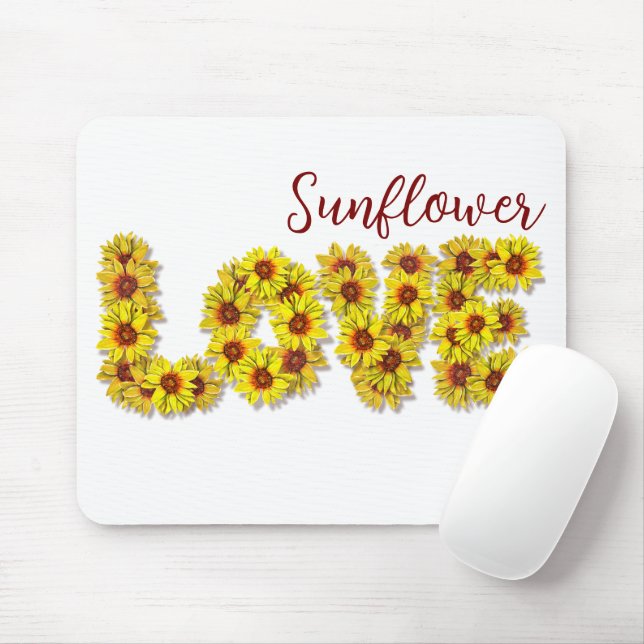 Alfombrilla De Ratón Sunflower Love Mouse Pad (Con ratón)