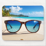 Alfombrilla De Ratón Sunglasses on beach<br><div class="desc">Sunglasses on beach mouse pad</div>