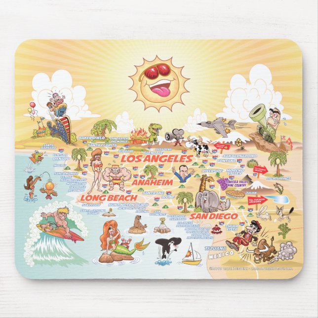 Alfombrilla De Ratón Sunny California Beach Paradise Mouse Pad (Frente)