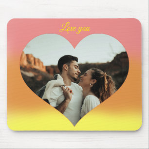 Alfombrilla De Ratón Sunrise Love you Romantic Photo Heart