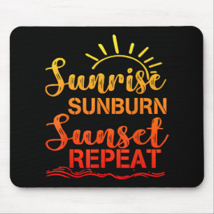 Alfombrilla De Ratón Sunrise Sunburn Sunset Repetir verano retro