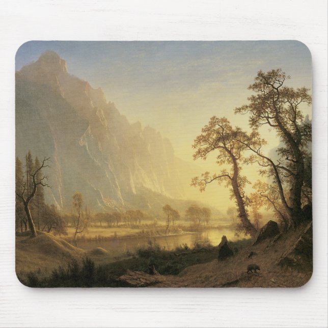 Alfombrilla De Ratón Sunrise, Yosemite Valley por Albert Bierstadt (Frente)