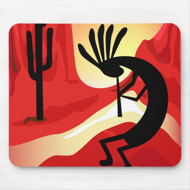 Alfombrilla De Ratón Sunset del desierto Kokopelli Mousepad suroeste (Frente)