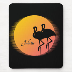 Alfombrilla De Ratón Sunset Flamingos Personal con Nombre