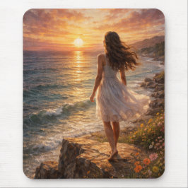 Alfombrilla De Ratón Sunset Ocean Aesthetic Mouse Pad