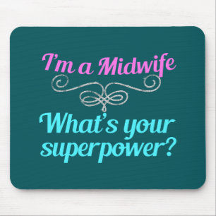 Alfombrilla De Ratón Super héroe lindo de la partera