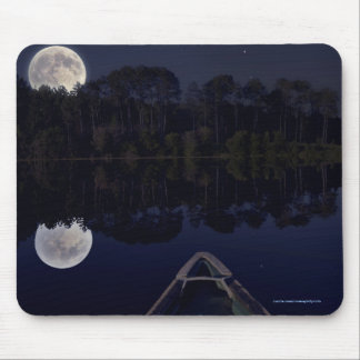 Alfombrilla De Ratón Super Moon sobre el lago de Canoe tarde por la noc