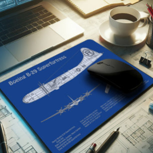 Alfombrilla De Ratón Superfortaleza B-29 - Planes de diseño aéreo ABD