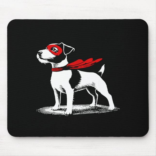 Alfombrilla De Ratón Superhero Dog Cape Illustration Funny Loyal Pet He (Frente)