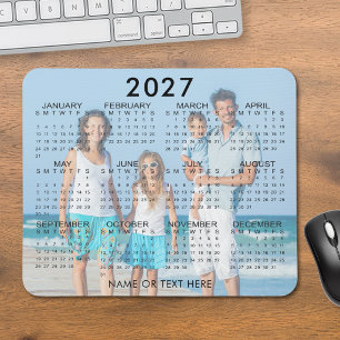Alfombrilla De Ratón Superposición de foto de calendario 2027 personali