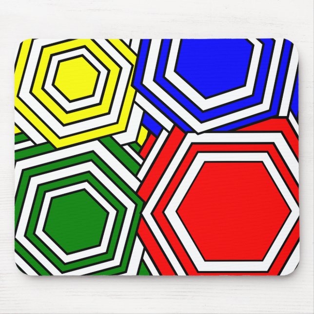 Alfombrilla De Ratón Superposición de Hexagons (Frente)