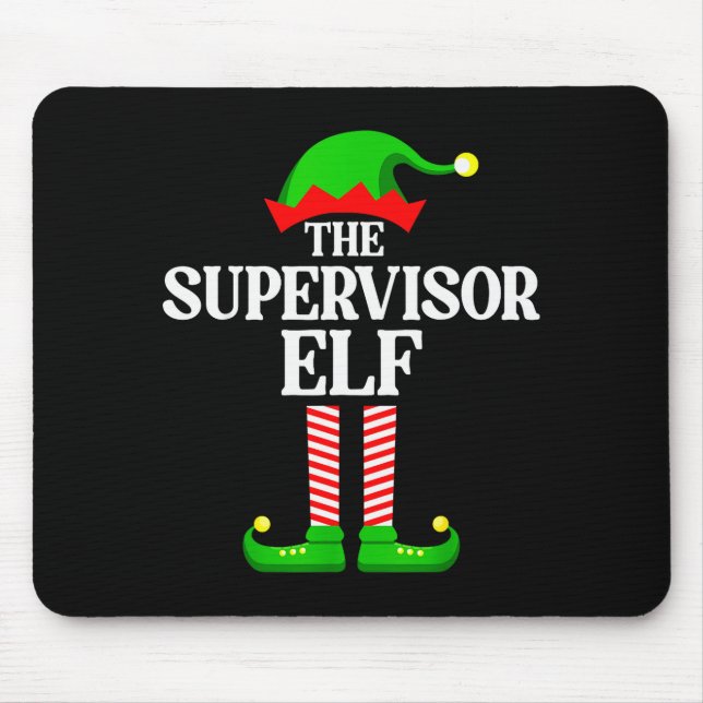 Alfombrilla De Ratón Supervisor Elf Family Matching Group Funny Christm (Frente)