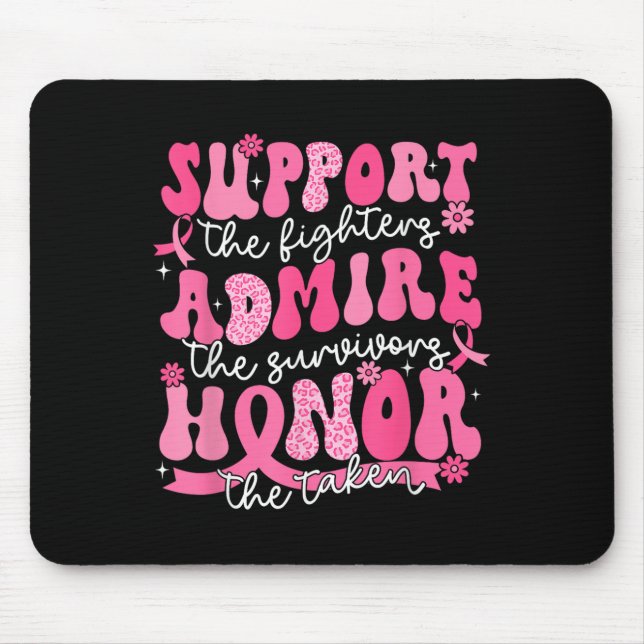 Alfombrilla De Ratón Support Admire Honor Breast Awareness Warri (Frente)