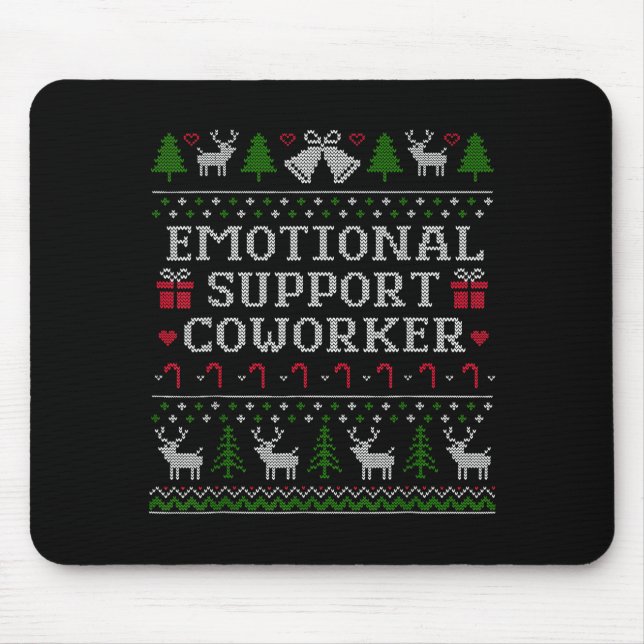 Alfombrilla De Ratón Suprt Coworker Retro Ugly Christmas Saying Quote  (Frente)