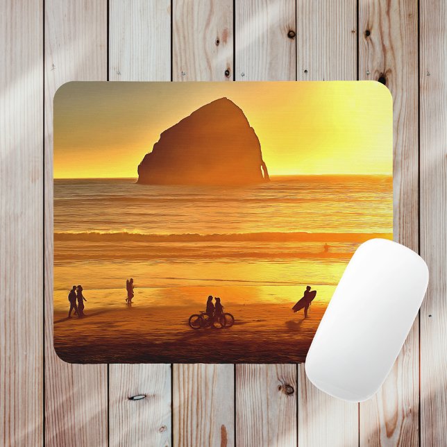 Alfombrilla De Ratón Surf al atardecer y ciclismo Cabo Kiwanda Oregon (Subido por el creador)