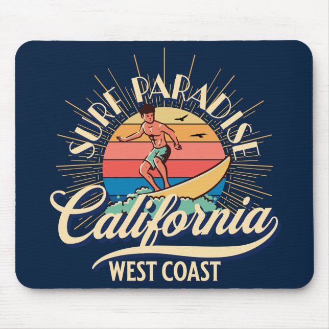 Alfombrilla De Ratón Surf Paradise California West Coast (Frente)