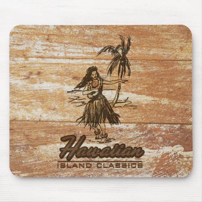 Alfombrilla De Ratón Surf Shack Hawaiian Faux Wood (Frente)
