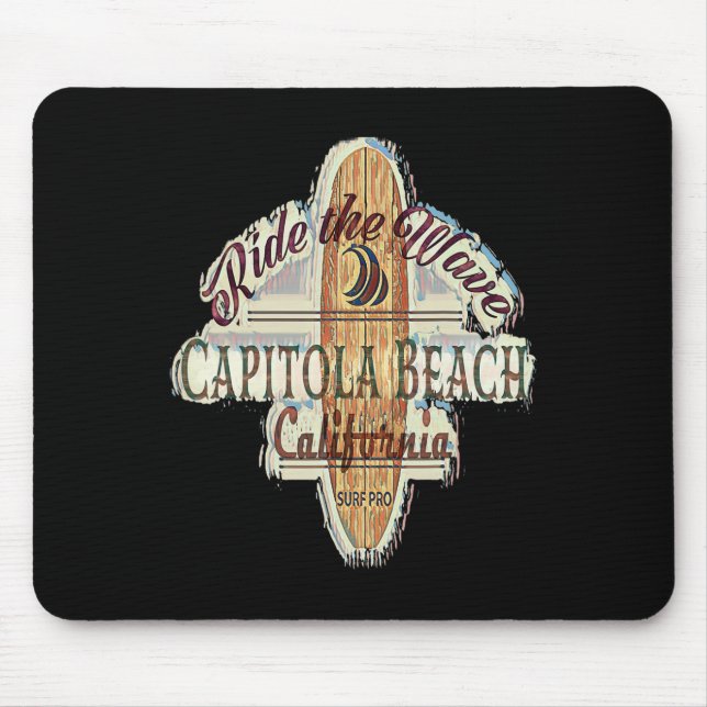 Alfombrilla De Ratón Surf, Tabla de surf, Longboard angustiado Capitola (Frente)