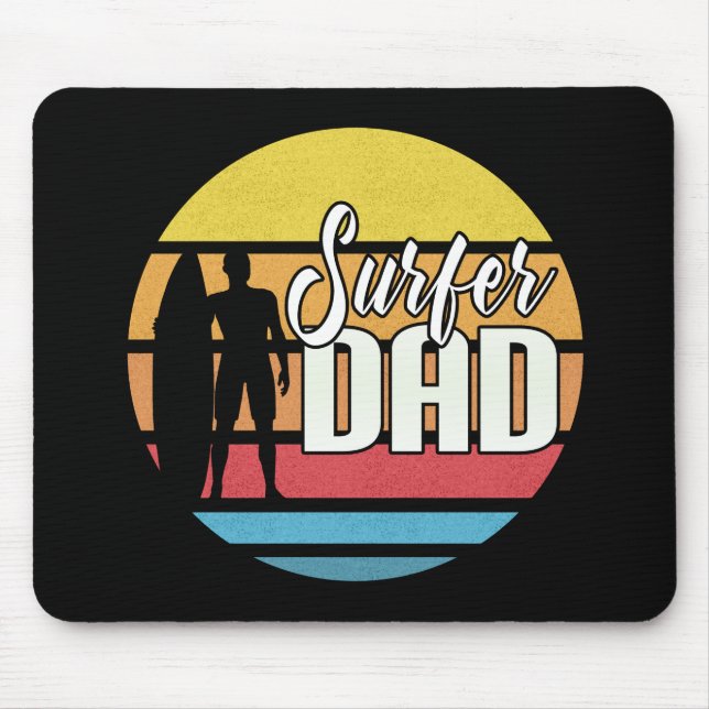 Alfombrilla De Ratón Surfer Dad | Almohadilla del ratón (Frente)