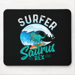 Alfombrilla De Ratón Surfer Saurus Rex Dinosaurio Surfista Surf Dino Su