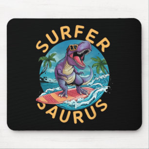 Alfombrilla De Ratón Surfer Saurus T-rex Dinosaurios Surfing Dino Rider