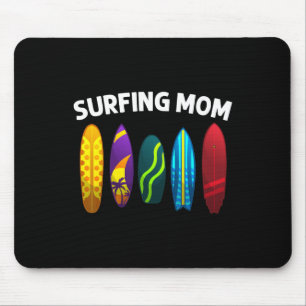 Alfombrilla De Ratón Surfing Cool Para Mamá Mama Surfista Tabla De Surf