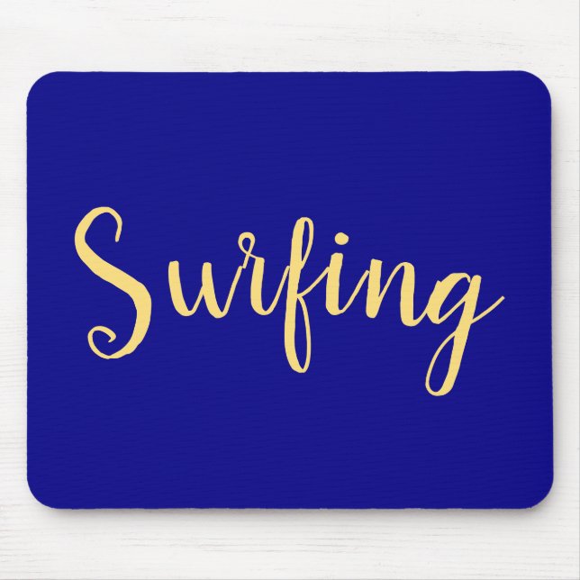 Alfombrilla De Ratón SURFING Elegant Script Proep Royal Blue Background (Frente)