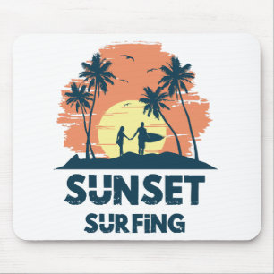 Alfombrilla De Ratón Surfing - Surfing al atardecer