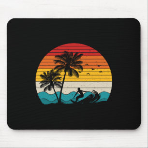 Alfombrilla De Ratón Surfing Surfista Antiguo Retro Surf Hawaii Playa V