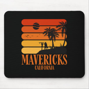 Alfombrilla De Ratón Surfing Vintage Mavericks Beach California Retro S