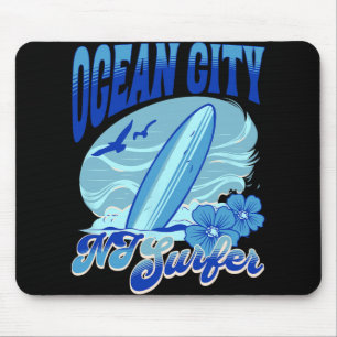 Alfombrilla De Ratón Surfista de Nueva Jersey Playa de Ocean City Nj Ar