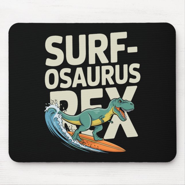 Alfombrilla De Ratón Surfosaurus Rex Dinosaurio Divertido de Surf  (Frente)