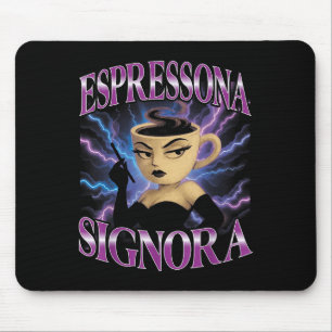 Alfombrilla De Ratón Surreal italiano Brainrot Meme Espressona Signora
