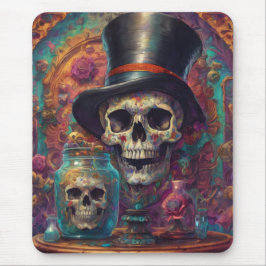 Alfombrilla De Ratón "Surreal Top Hat Skull" Art Mouse Pad