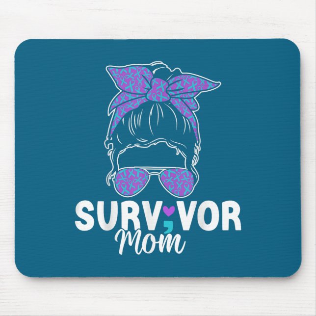 Alfombrilla De Ratón Survivor Mom - Semicolon Suicide Prevention Awaren (Frente)