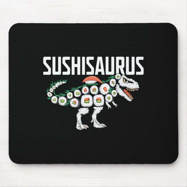 Alfombrilla De Ratón Sushi Dinosaur T-rex Japanese Food Funny Sushi Rol (Frente)